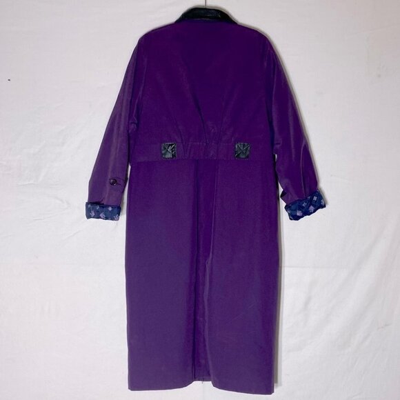 Vintage Long Purple Coat W Quilted Lining L - Picture 2 of 14